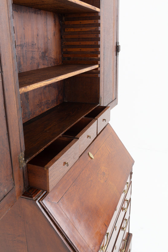 Georgian Oak Bureau Bookcase