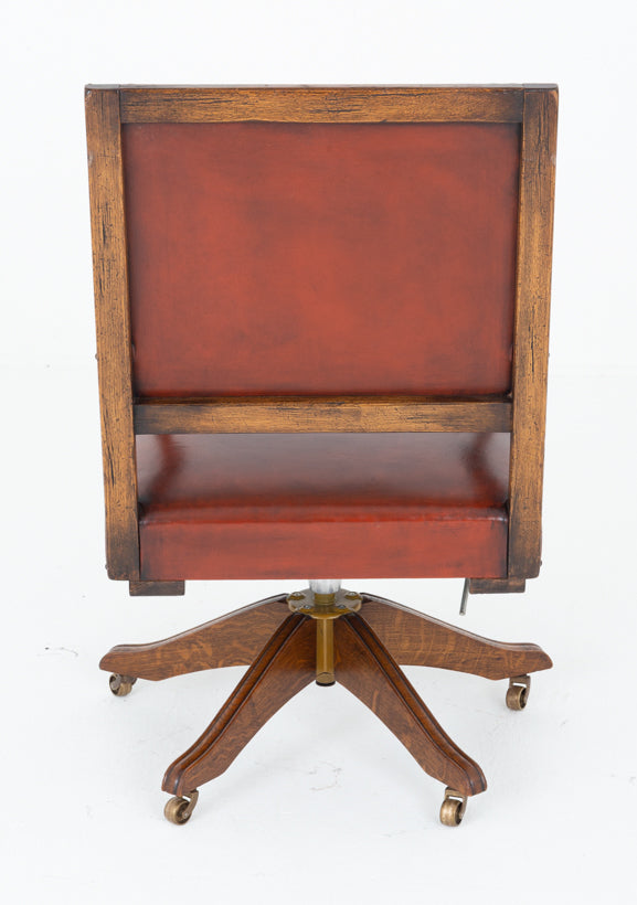 Good Quality Oak and Leather Office Chair