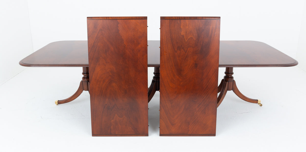Mahogany Regency Style 14-16 Seat 3 Pedestal Dining Table