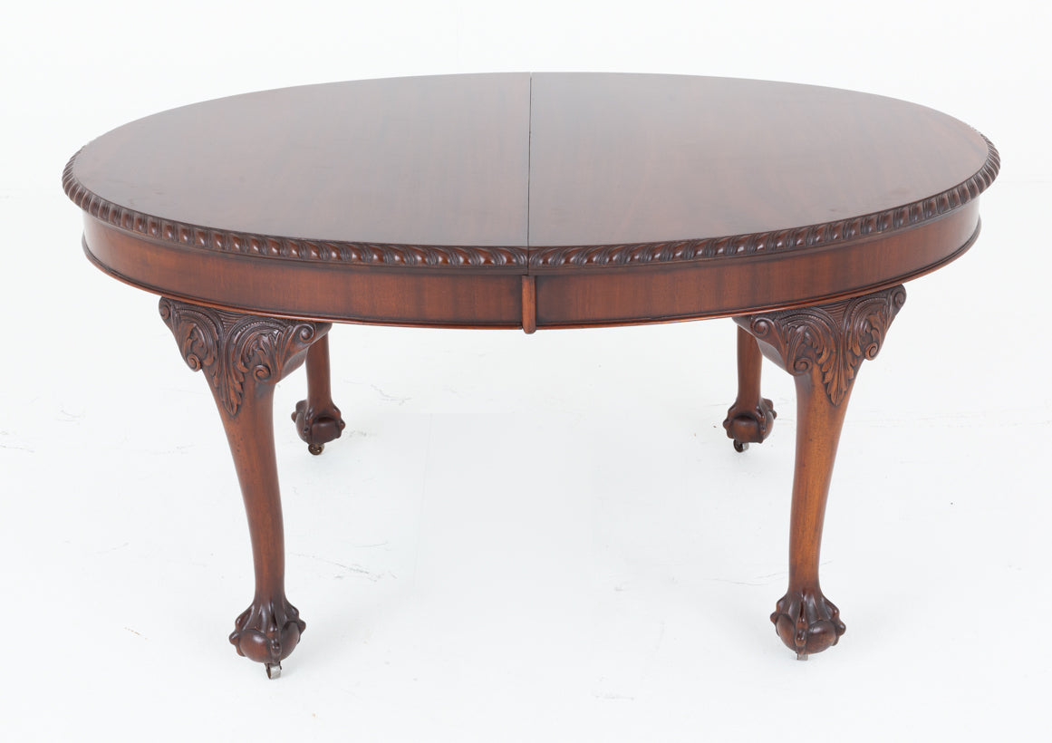 Mahogany Chippendale Style Extending Dining Table