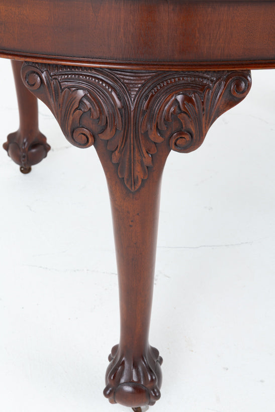 Mahogany Chippendale Style Extending Dining Table