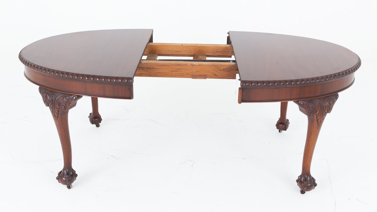 Mahogany Chippendale Style Extending Dining Table