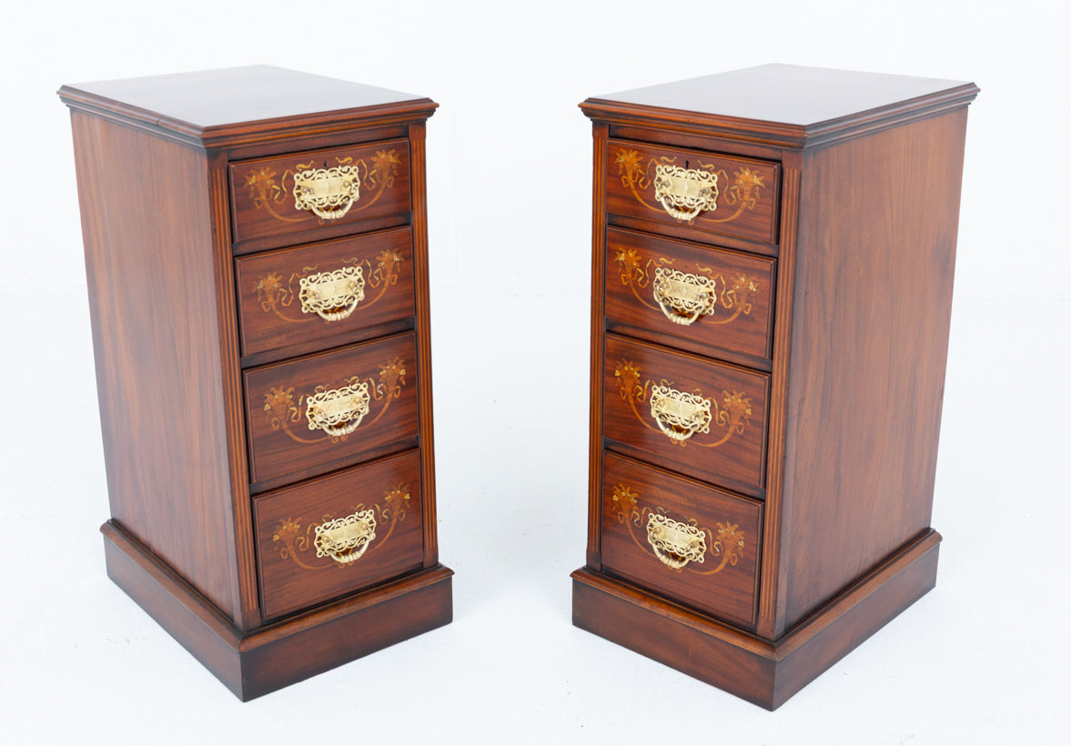 Pair of Mahogany Inlaid Chest of Drawers