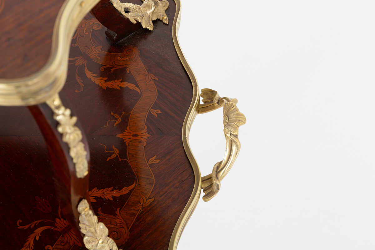 French Mahogany Marquetry Etagere
