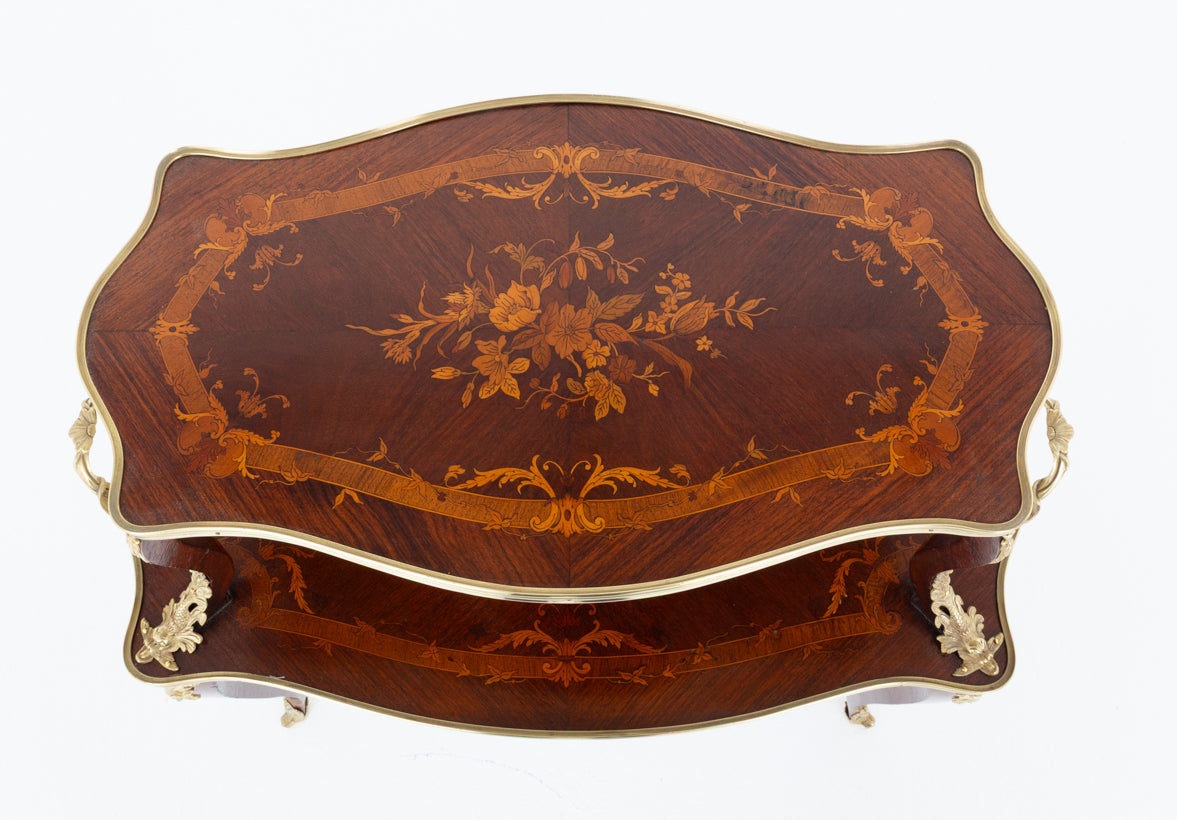French Mahogany Marquetry Etagere
