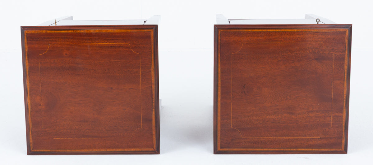 Pair of Sheraton Revival Mahogany Bedside Cabinets