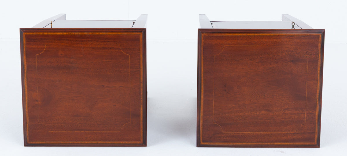 Pair of Sheraton Revival Mahogany Bedside Cabinets