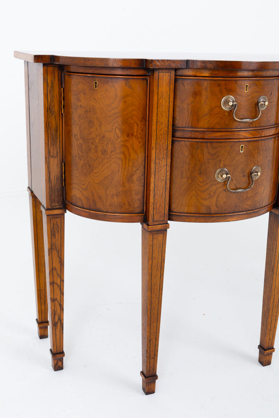 Georgian Style Figured Oak Shaped Sideboard