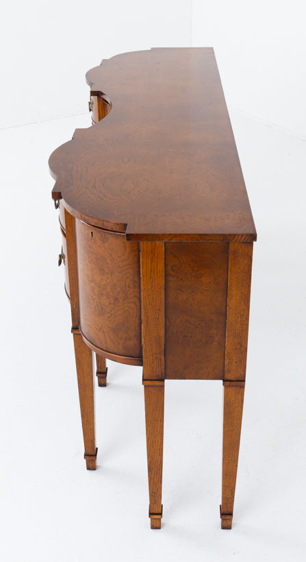 Georgian Style Figured Oak Shaped Sideboard