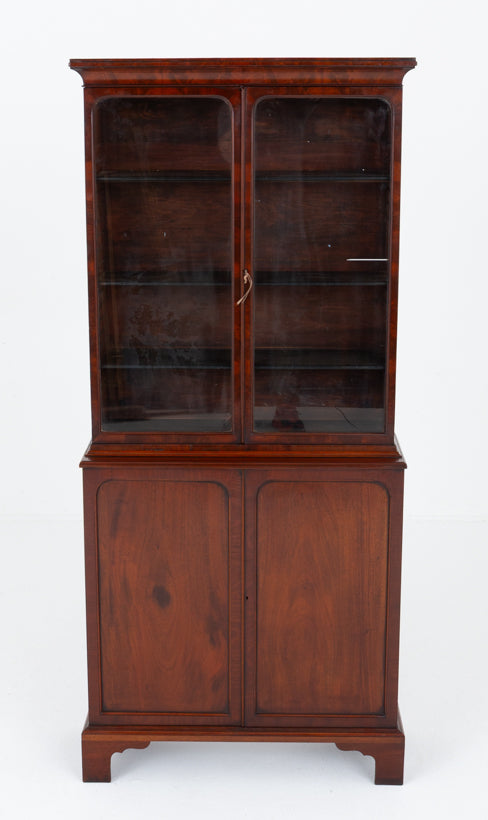 Regency Mahogany 2 Door Glazed Bookcase of Petite Proportions