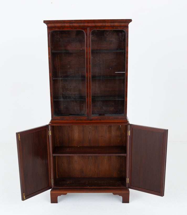 Regency Mahogany 2 Door Glazed Bookcase of Petite Proportions