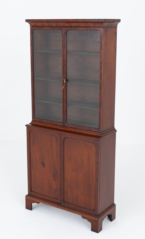 Regency Mahogany 2 Door Glazed Bookcase of Petite Proportions