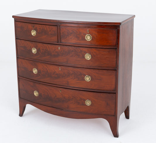 Regency Mahogany Bow Chest of Drawers