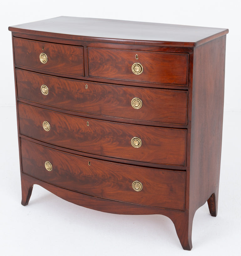 Regency Mahogany Bow Chest of Drawers