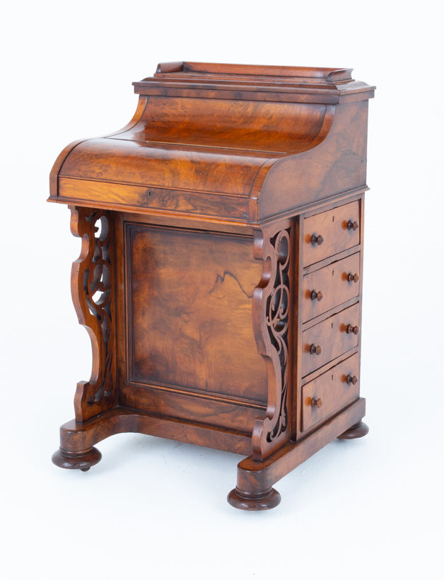 Victorian Burr Walnut Pop Up Davenport
