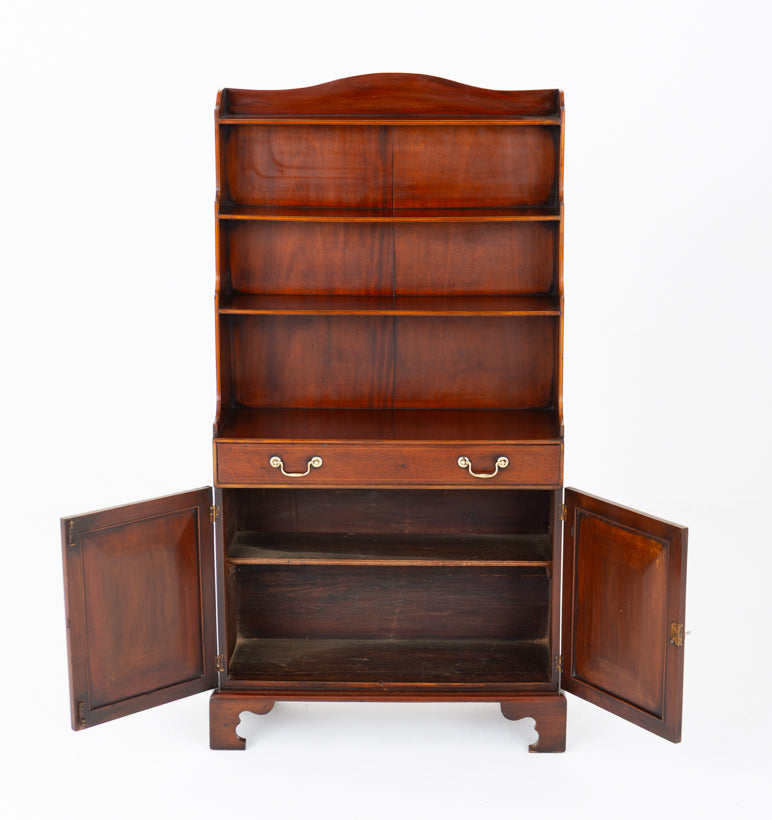 Regency Style Mahogany Waterfall Bookcase
