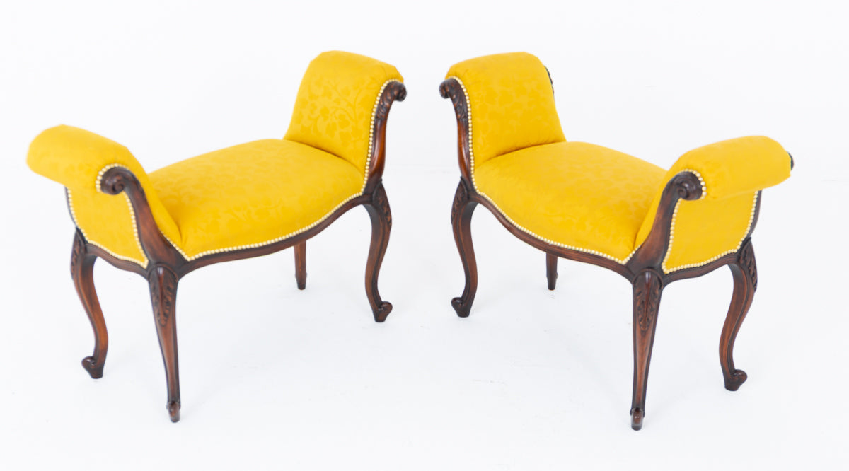 Pair of Hepplewhite Style Mahogany Window Seats