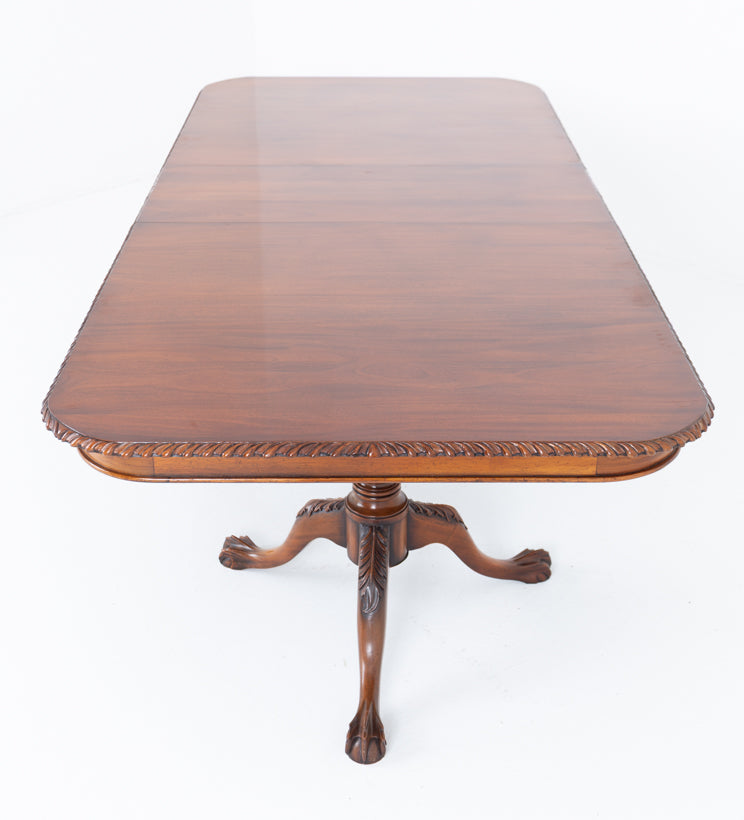 Regency Revival Mahogany Pedestal Dining Table