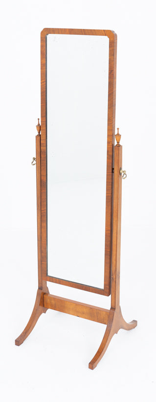Elegant Walnut Cheval Mirror