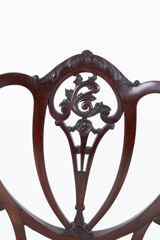 Hepplewhite Revival Mahogany Open Armchair
