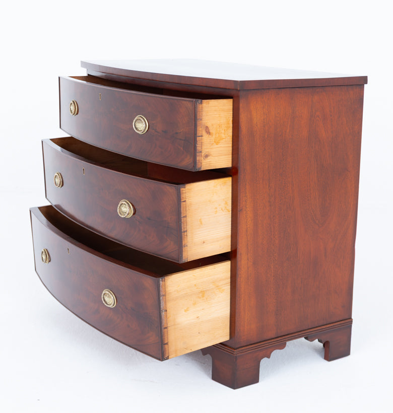 Regency Mahogany Bow Chest of Drawers