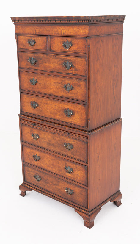 Figured Elm Chest on Chest