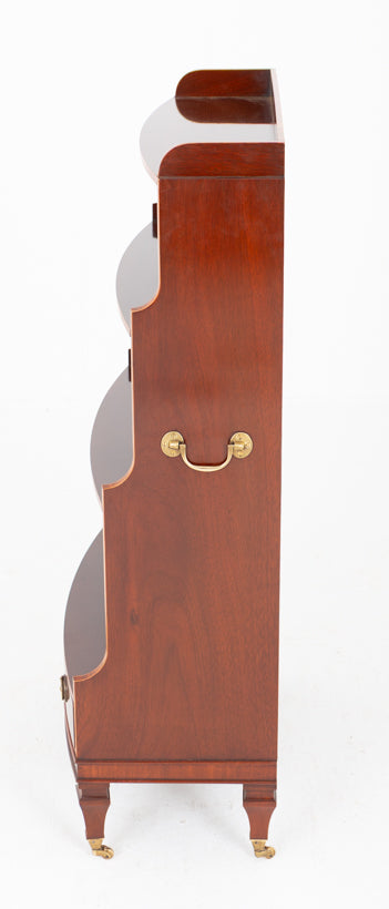 Good Quality Mahogany Waterfall Bookcase