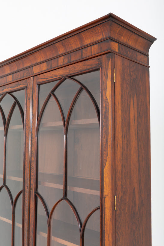 William IV Rosewood Glazed Bookcase