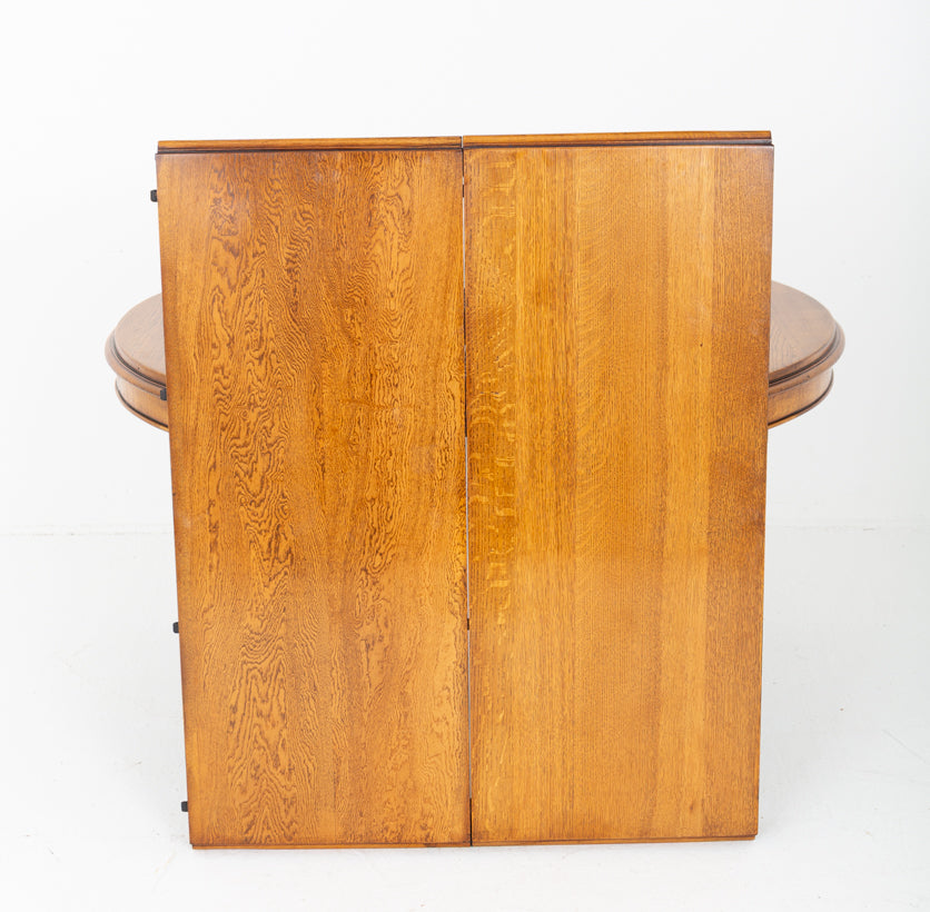 Victorian Blonde Oak Circular Extending Dining Table