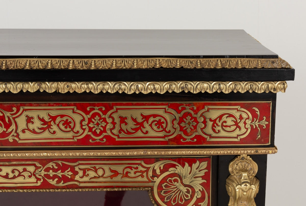 Wonderful Pair of French Ebonised and Boulle Pier Cabinets