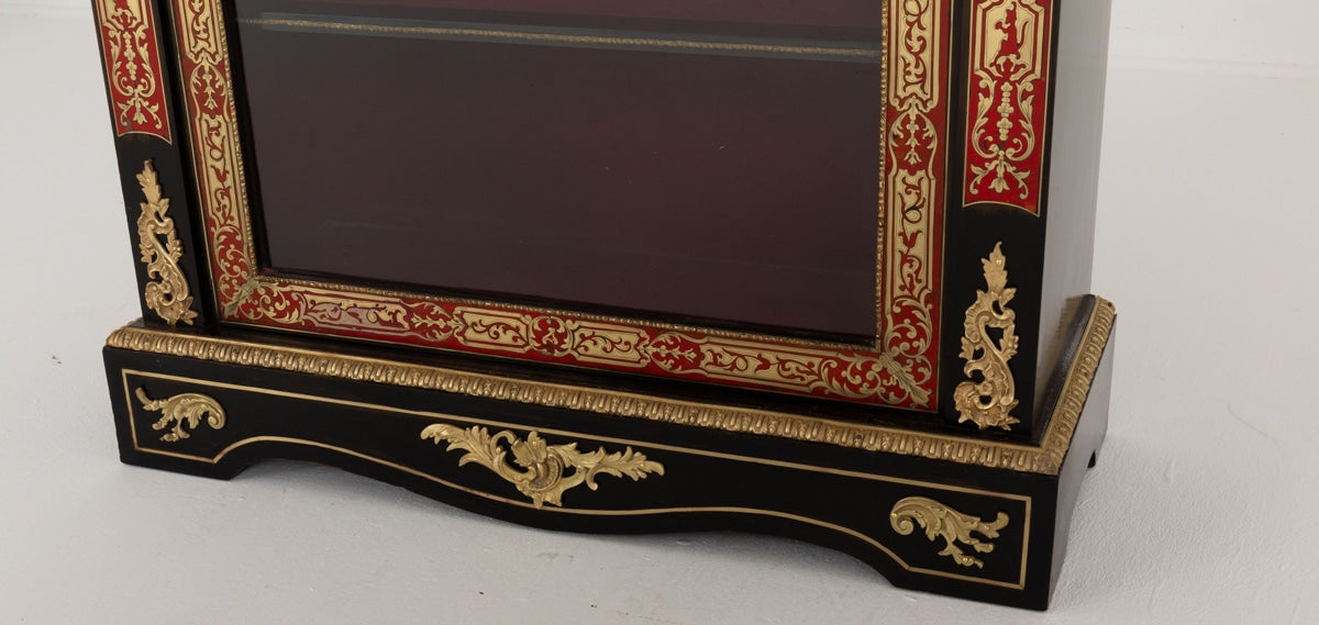 Wonderful Pair of French Ebonised and Boulle Pier Cabinets