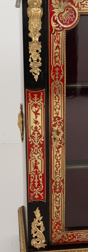 Wonderful Pair of French Ebonised and Boulle Pier Cabinets