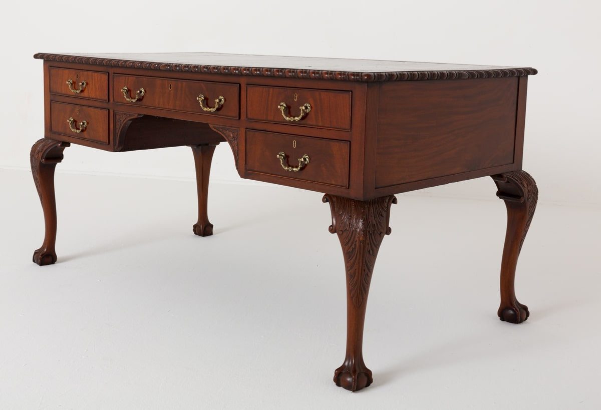 Mahogany Chippendale Style Faux Partners Desk