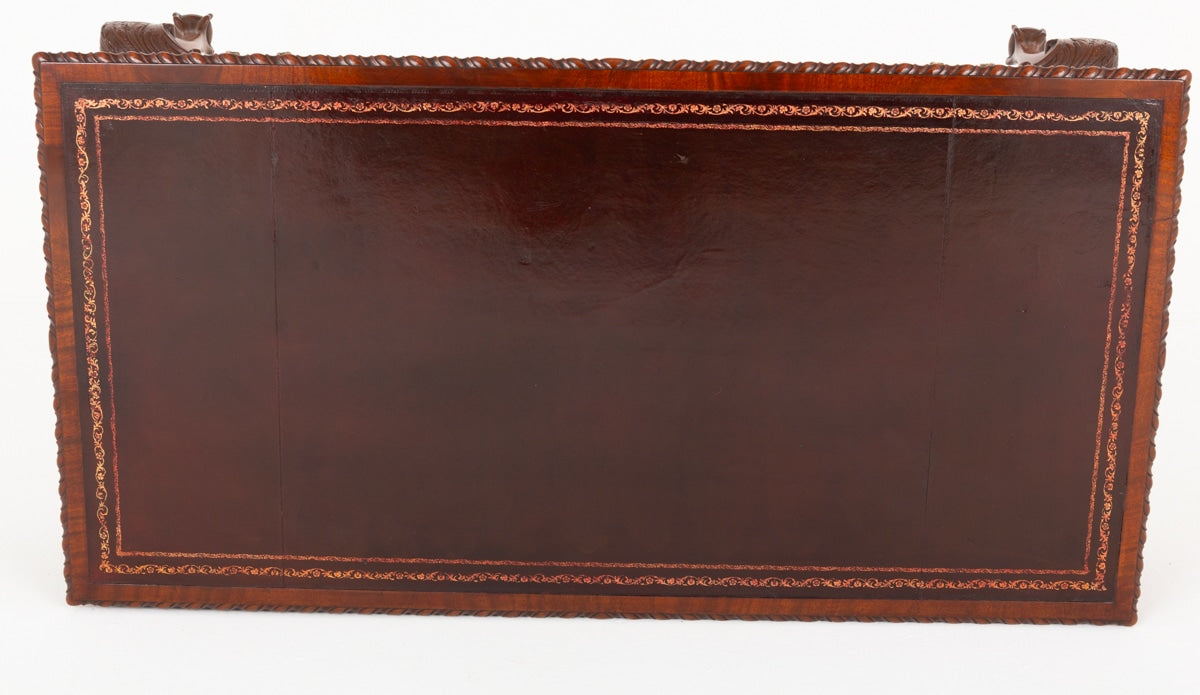 Mahogany Chippendale Style Faux Partners Desk