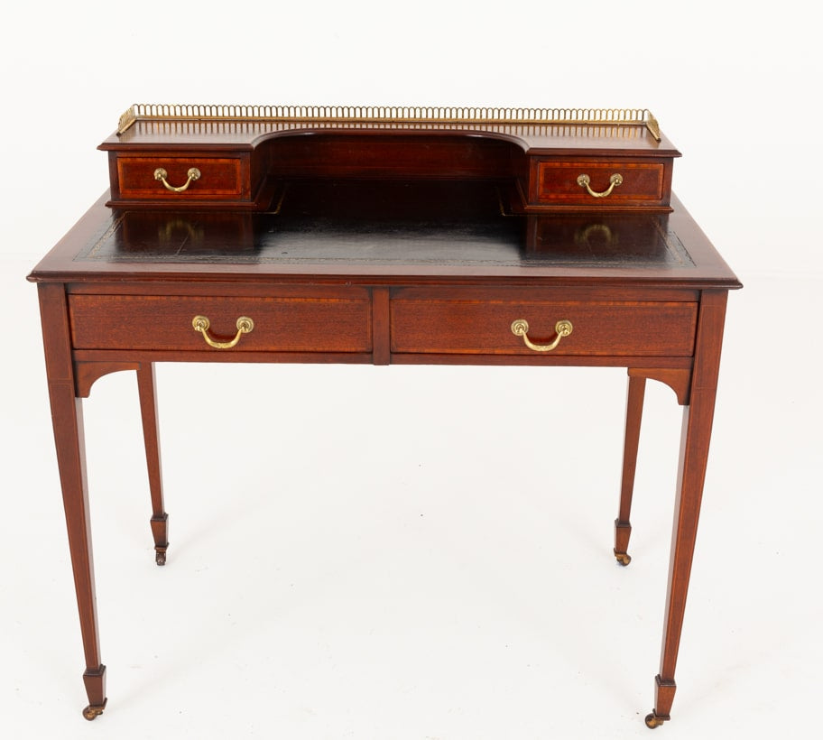 Sheraton Revival Mahogany Inlaid Writing Table