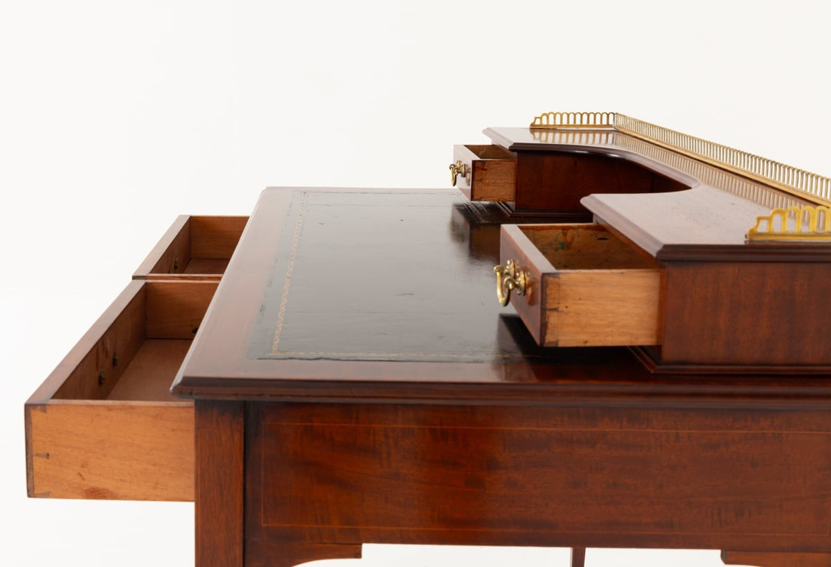 Sheraton Revival Mahogany Inlaid Writing Table