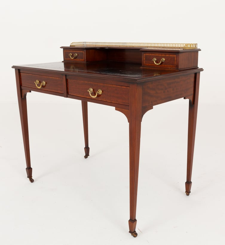 Sheraton Revival Mahogany Inlaid Writing Table