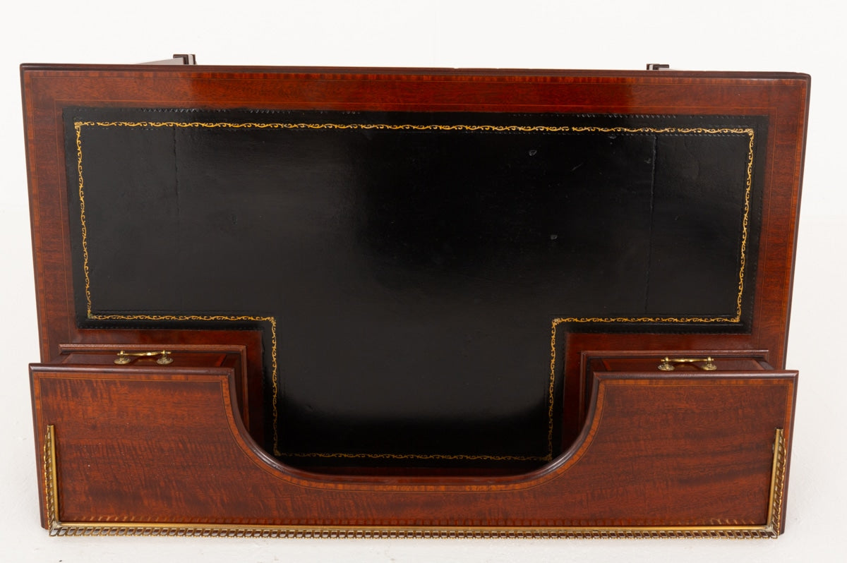 Sheraton Revival Mahogany Inlaid Writing Table