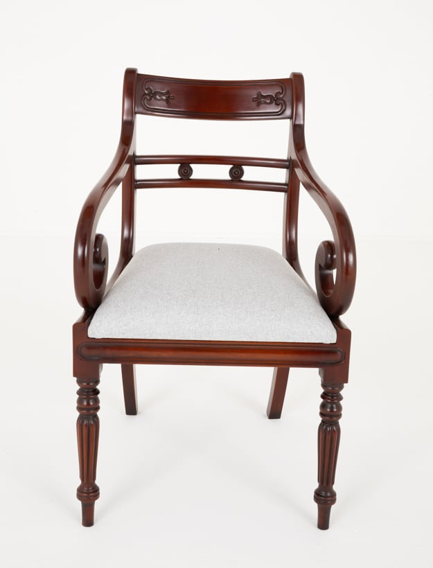 Set of 10 ( 8 + 2 ) William IV Style Mahogany Dining Chairs