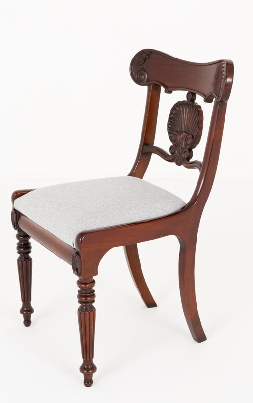 Set of 12 William IV Style Mahogany Shell Back Dining Chairs