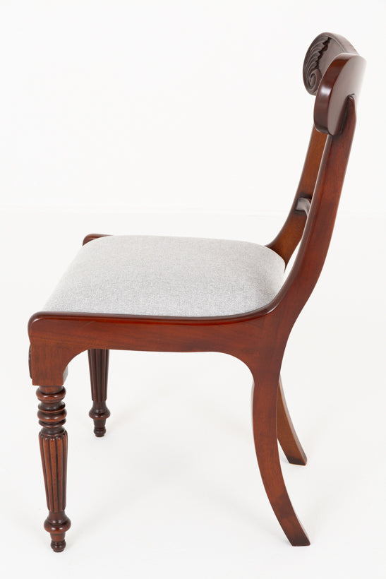 Set of 12 William IV Style Mahogany Shell Back Dining Chairs