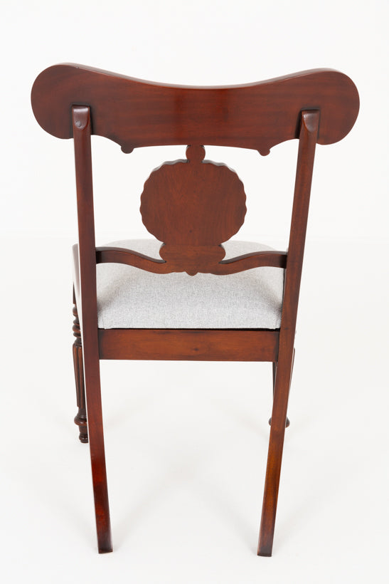 Set of 12 William IV Style Mahogany Shell Back Dining Chairs
