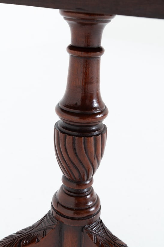 Mahogany Chippendale Style Wine Table Carved Moldings