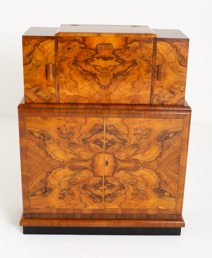 Stunning Art Deco Walnut Cocktail Cabinet