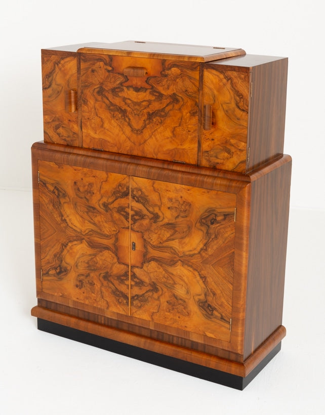 Stunning Art Deco Walnut Cocktail Cabinet