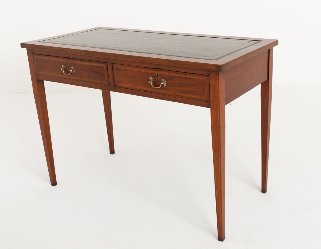Sheraton Revival Mahogany 2 Drawer Writing Table