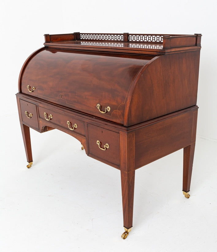 Superb Georgian Mahogany Cylinder Desk