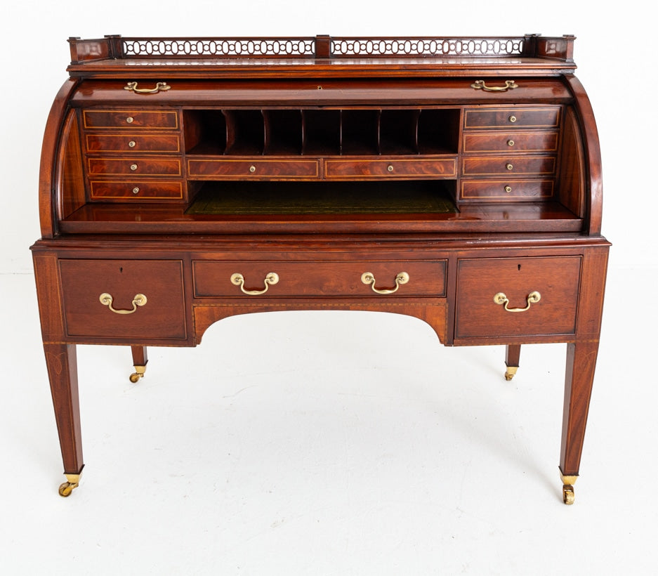 Superb Georgian Mahogany Cylinder Desk