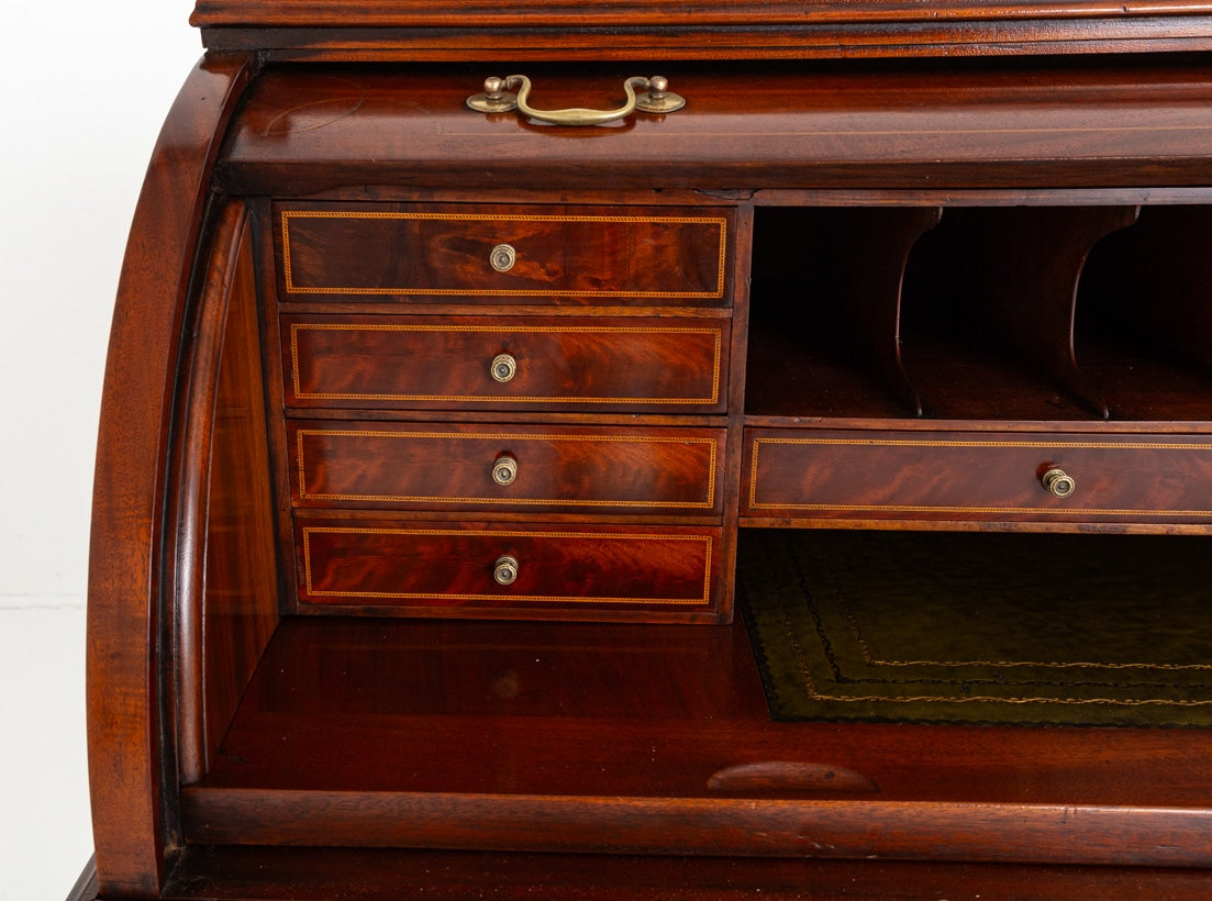 Superb Georgian Mahogany Cylinder Desk