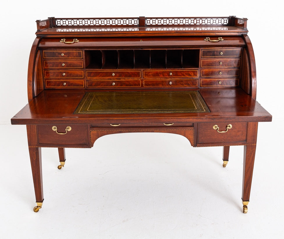 Superb Georgian Mahogany Cylinder Desk
